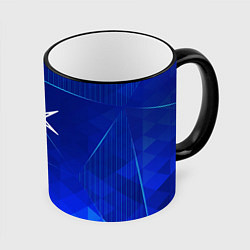 Кружка 3D Bring Me the Horizon blue poly, цвет: 3D-черный кант