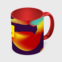 Кружка цветная Dota 2 неоновая абстракция