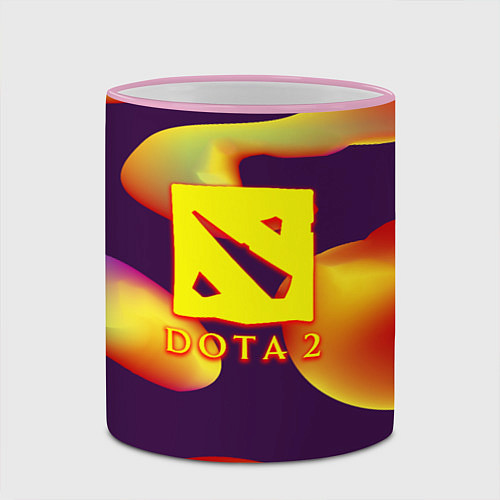 Кружка цветная Dota 2 неоновая абстракция / 3D-Розовый кант – фото 2