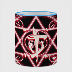 Кружка 3D Doom logo, цвет: 3D-небесно-голубой кант — фото 2