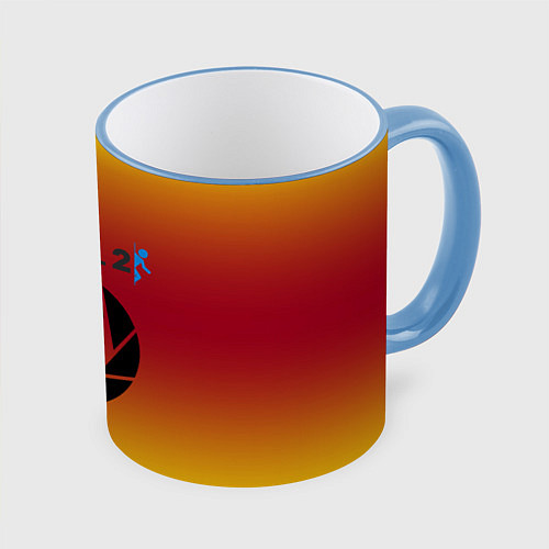 Кружка цветная Portal 2 gradient / 3D-Небесно-голубой кант – фото 1