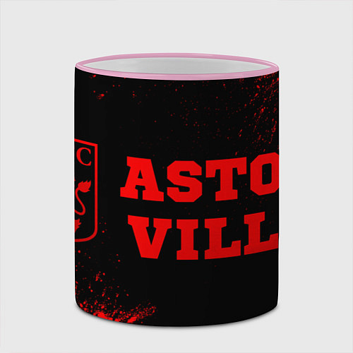 Кружка цветная Aston Villa - red gradient по-горизонтали / 3D-Розовый кант – фото 2