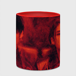 Кружка 3D Hyunjin and Minho in red smoke, цвет: 3D-белый + красный — фото 2