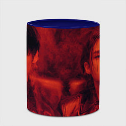 Кружка 3D Hyunjin and Minho in red smoke, цвет: 3D-белый + синий — фото 2