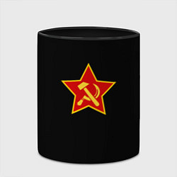 Кружка 3D Серп и молот ссср лого, цвет: 3D-белый + черный — фото 2