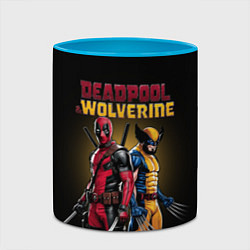 Кружка 3D Deadpool & Wolverine - film, цвет: 3D-белый + небесно-голубой — фото 2