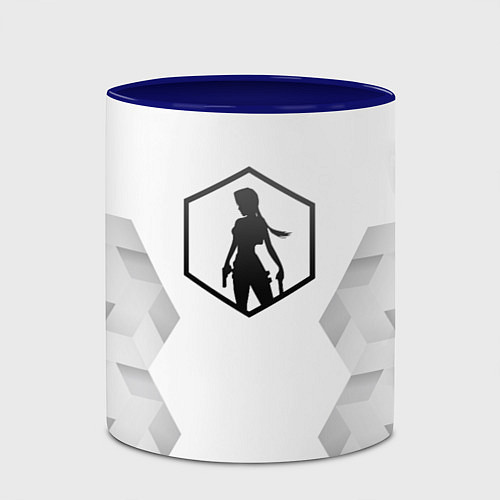 Кружка цветная Tomb Raider white poly / 3D-Белый + синий – фото 2