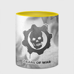Кружка 3D Gears of War - white gradient, цвет: 3D-белый + желтый — фото 2