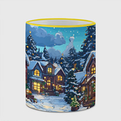 Кружка 3D Город перед новым годом, цвет: 3D-желтый кант — фото 2