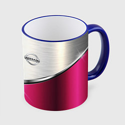 Кружка 3D Nissan auto metal, цвет: 3D-синий кант
