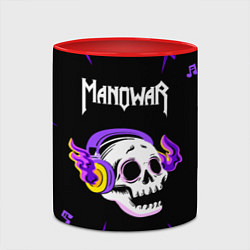 Кружка 3D Manowar неоновый череп, цвет: 3D-белый + красный — фото 2