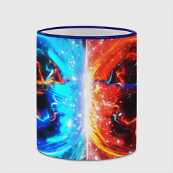 Кружка 3D Битва планет абстракция, цвет: 3D-синий кант — фото 2