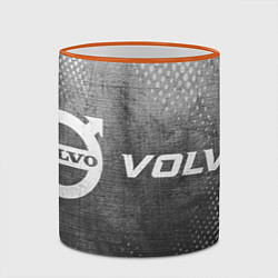 Кружка 3D Volvo - grey gradient по-горизонтали, цвет: 3D-оранжевый кант — фото 2