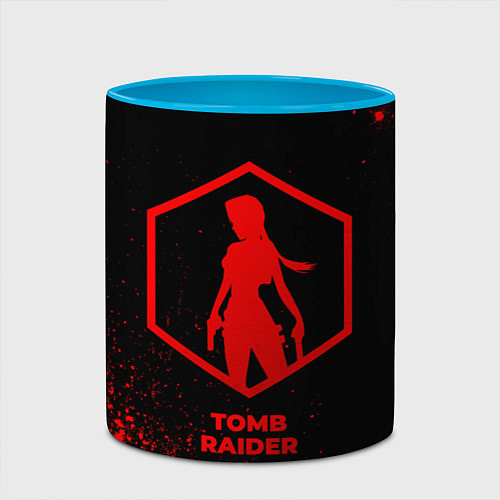 Кружка цветная Tomb Raider - red gradient / 3D-Белый + небесно-голубой – фото 2