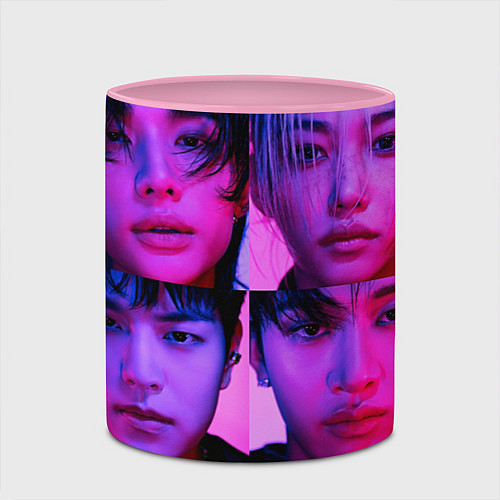 Кружка цветная Stray Kids purple / 3D-Белый + розовый – фото 2