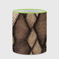 Кружка 3D Кожа змеи ромбы, цвет: 3D-светло-зеленый кант — фото 2