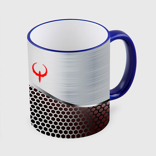 Кружка цветная Quake metal steel / 3D-Синий кант – фото 1