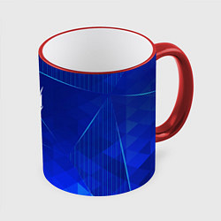 Кружка 3D The Witcher blue poly, цвет: 3D-красный кант