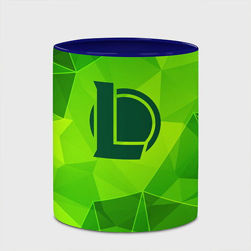 Кружка цветная League of Legends green poly / 3D-Белый + синий – фото 2