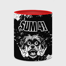 Кружка 3D Sum41 рок пес, цвет: 3D-белый + красный — фото 2