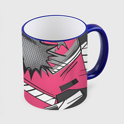 Кружка цветная Абстракция на розовом фоне