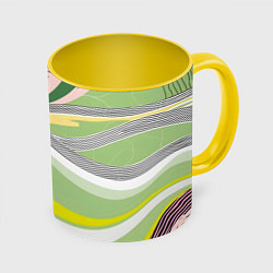 Кружка цветная Салатовая абстракция