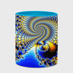Кружка 3D Фрактальный психоделики узор, цвет: 3D-белый + небесно-голубой — фото 2