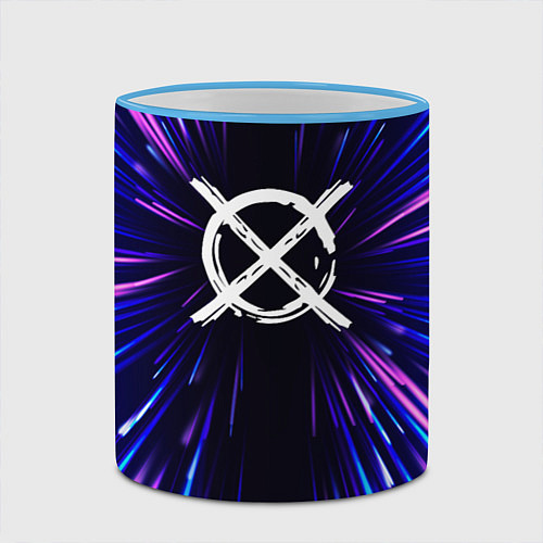 Кружка цветная CreepyPasta neon energy / 3D-Небесно-голубой кант – фото 2