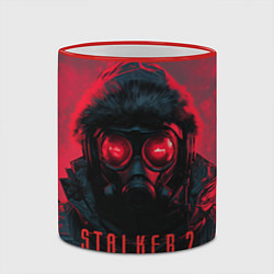 Кружка 3D Stalker 2 в противогазе, цвет: 3D-красный кант — фото 2