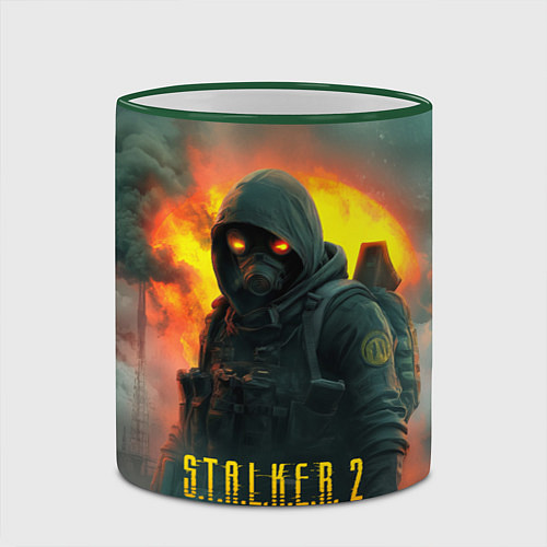 Кружка цветная Stalker 2 боец / 3D-Зеленый кант – фото 2