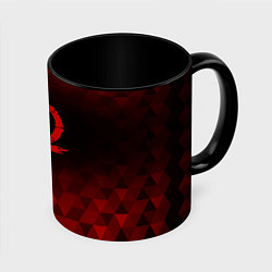 Кружка 3D God of War red poly, цвет: 3D-белый + черный