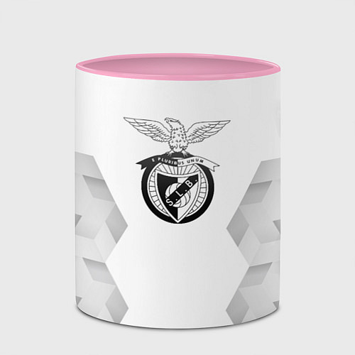 Кружка цветная Benfica white poly / 3D-Белый + розовый – фото 2