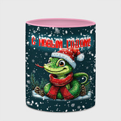 Кружка 3D С новым годом змеи, цвет: 3D-белый + розовый — фото 2