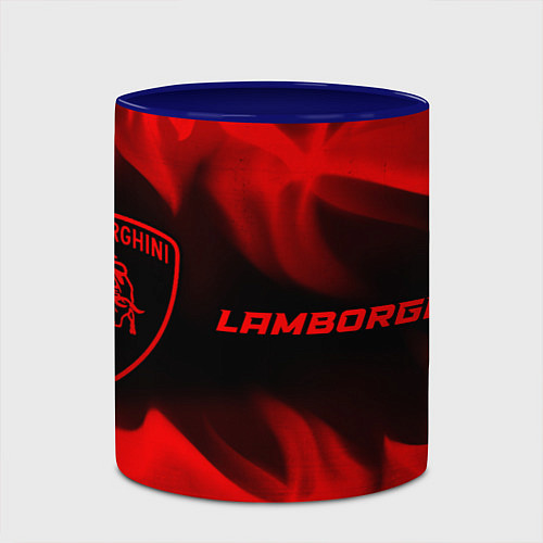 Кружка цветная Lamborghini - red gradient по-горизонтали / 3D-Белый + синий – фото 2