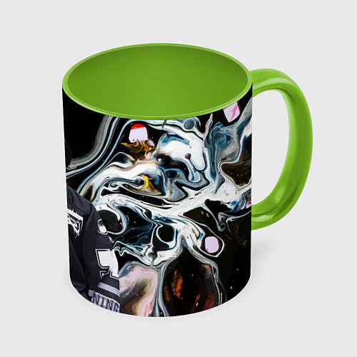 Кружка цветная Slava Marlow music artist / 3D-Белый + светло-зеленый – фото 1