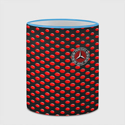 Кружка 3D Mercedes bens металические круги, цвет: 3D-небесно-голубой кант — фото 2