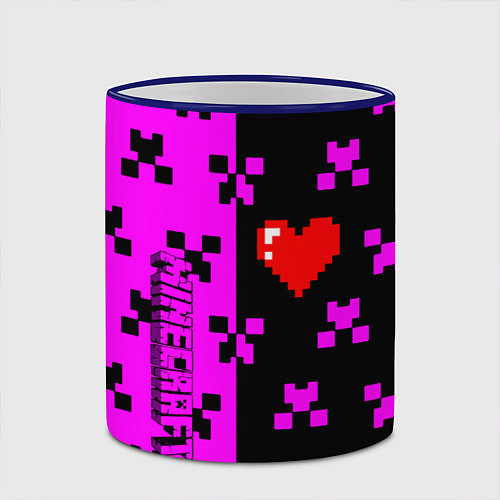 Кружка цветная Minecraft love game / 3D-Синий кант – фото 2