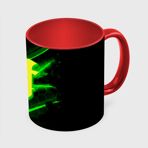 Кружка цветная Starcraft 2 кислотные соты линии / 3D-Белый + красный – фото 1