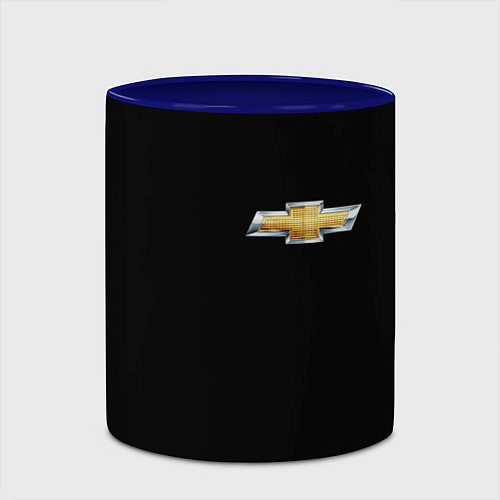 Кружка цветная Chevrolet logo / 3D-Белый + синий – фото 2