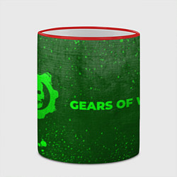 Кружка 3D Gears of War - green gradient по-горизонтали, цвет: 3D-красный кант — фото 2