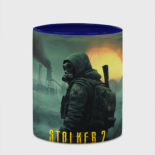 Кружка цветная Stalker город в тумане / 3D-Белый + синий – фото 2