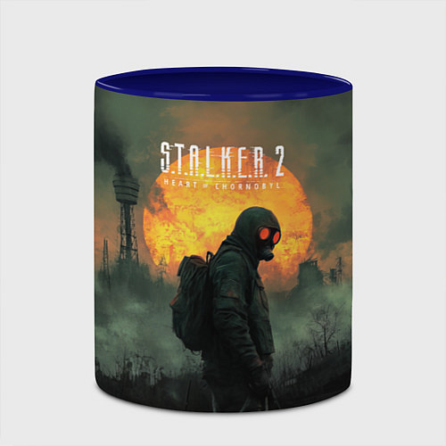 Кружка цветная Stalker заражение / 3D-Белый + синий – фото 2
