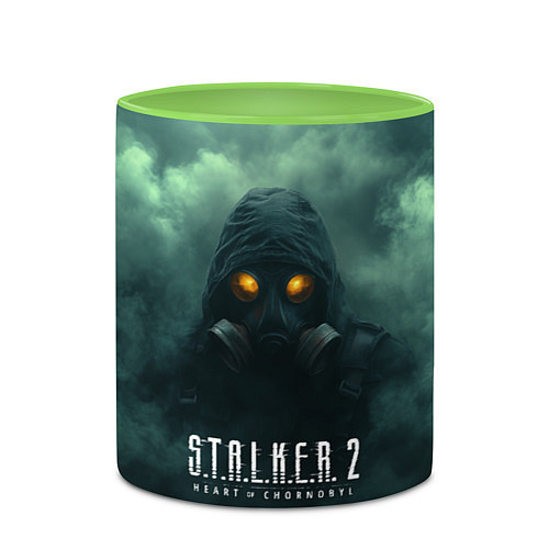 Кружка цветная Stalker в тумане / 3D-Белый + светло-зеленый – фото 2