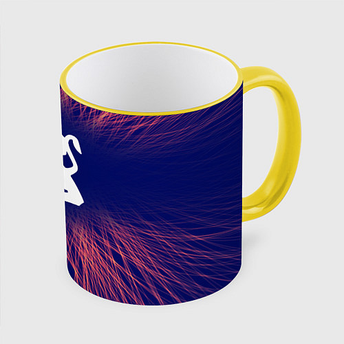 Кружка цветная Peugeot red energy / 3D-Желтый кант – фото 1