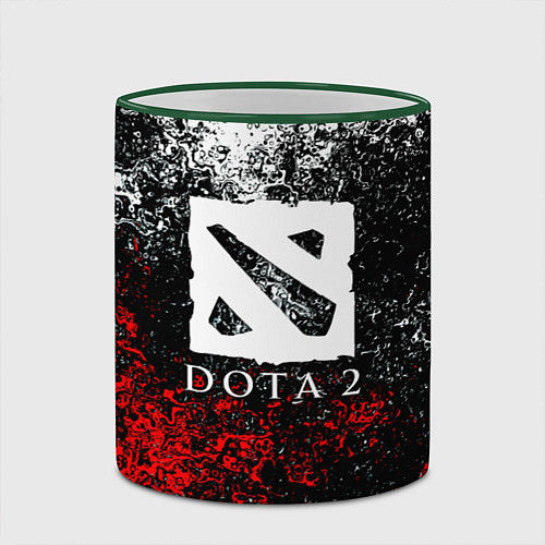 Кружка цветная Dota2 брызги красок / 3D-Зеленый кант – фото 2