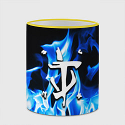 Кружка 3D Doom fire logo steel, цвет: 3D-желтый кант — фото 2