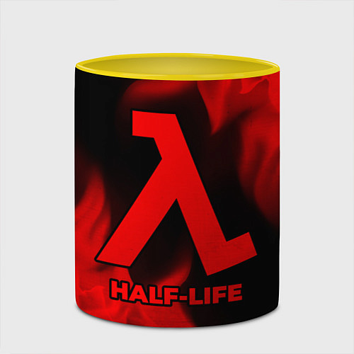 Кружка цветная Half-Life - red gradient / 3D-Белый + желтый – фото 2