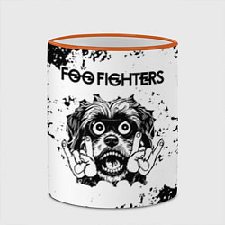 Кружка 3D Foo Fighters - рок пес, цвет: 3D-оранжевый кант — фото 2