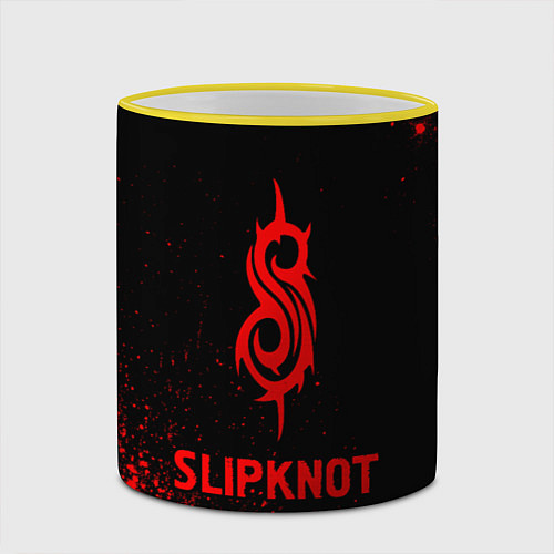 Кружка цветная Slipknot - red gradient / 3D-Желтый кант – фото 2