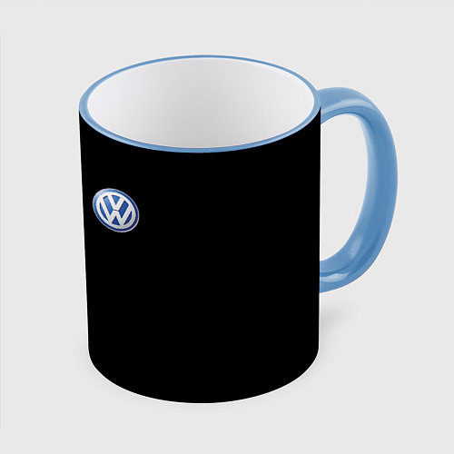 Кружка цветная Volkswagen logo auto / 3D-Небесно-голубой кант – фото 1